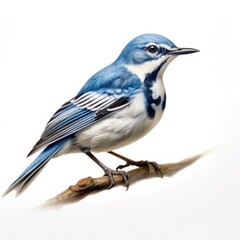 Cerulean warbler bird isolated on white. Generative AI