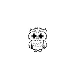 owl coloring page illustration