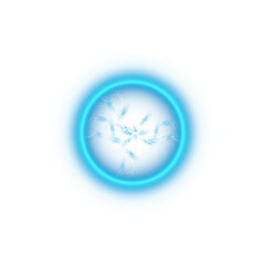 Blue Ball lightning on a transparent background. Abstract electric lightning strike. Light flash, thunder, spark. PNG.