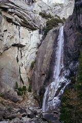 Lower Yosemite Falls in the winter