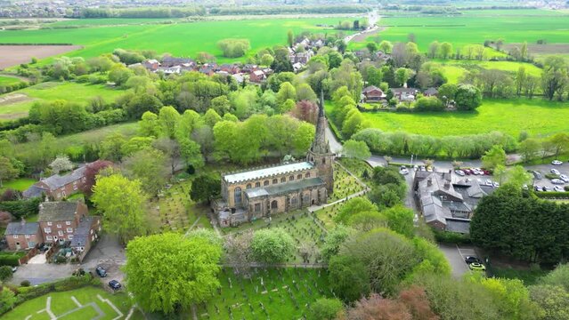 Church of Saint Helen in Sefton, Liverpool On a Sunny Day in the English Countryside