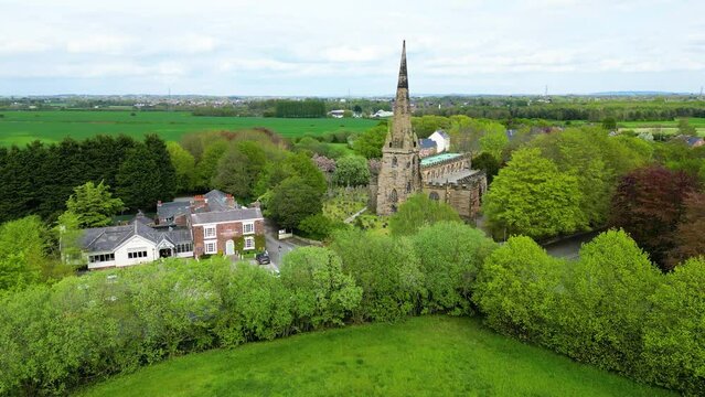 Church of Saint Helen in Sefton, Liverpool On a Sunny Day in the English Countryside