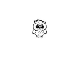 owl coloring page illustration