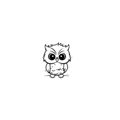 owl coloring page illustration