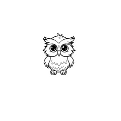 owl coloring page illustration
