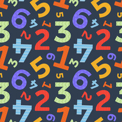 Seamless pattern with colorful numbers