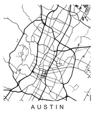Vector design of the street map of Austin against a white background