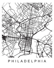 Vector design of the street map of Philadelphia against a white background