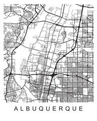 Vector design of the street map of Albuquerque against a white background
