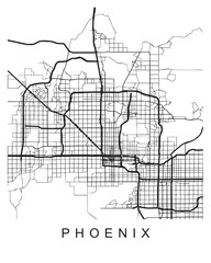 Vector design of the street map of Phoenix against a white background
