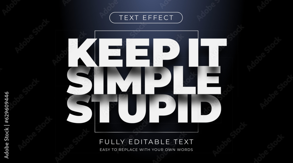 Poster simple text effect headline promotion. editable font style