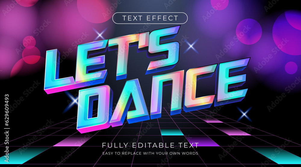 Aufkleber modern 3d vibrant text effect. editable font style