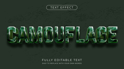 3d camouflage text effect. Editable font style
