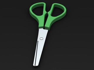 Green Utility Scissors 3D model