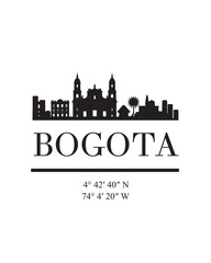 Fototapeta premium Editable vector illustration of the city of Bogota with the remarkable buildings of the city