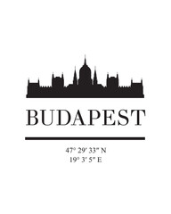 Fototapeta premium Editable vector illustration of the city of Budapest with the remarkable buildings of the city