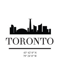 Obraz premium Editable vector illustration of the city of Toronto with the remarkable buildings of the city