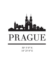 Obraz premium Editable vector illustration of the city of Prague with the remarkable buildings of the city