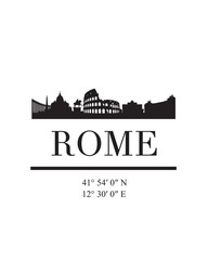 Obraz premium Editable vector illustration of the city of Rome with the remarkable buildings of the city