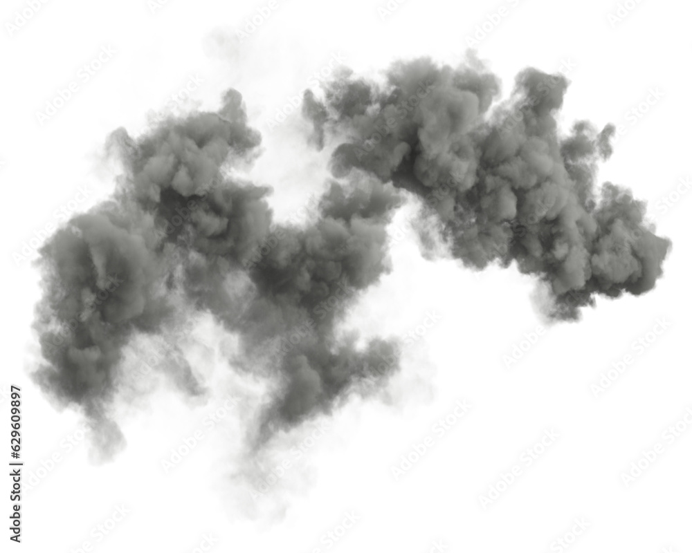 Aufkleber Darkness overcast clouds movement shapes on transparent backgrounds 3d rendering png