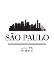 Editable vector illustration of the city of Sao Paulo with the remarkable buildings of the city