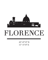 Editable vector illustration of the city of Florence with the remarkable buildings of the city