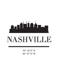 Editable vector illustration of the city of Nashville with the remarkable buildings of the city