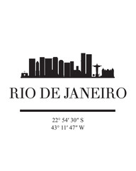 Fototapeta premium Editable vector illustration of the city of Rio De Janeiro with the remarkable buildings of the city