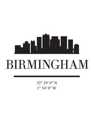 Fototapeta premium Editable vector illustration of the city of Birmingham with the remarkable buildings of the city