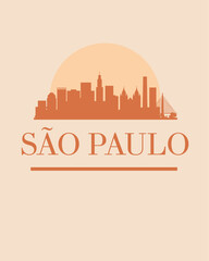 Editable vector illustration of the city of Sao Paulo with the remarkable buildings of the city