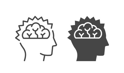 Epilepsy icons. Vector illustration isolated on white.