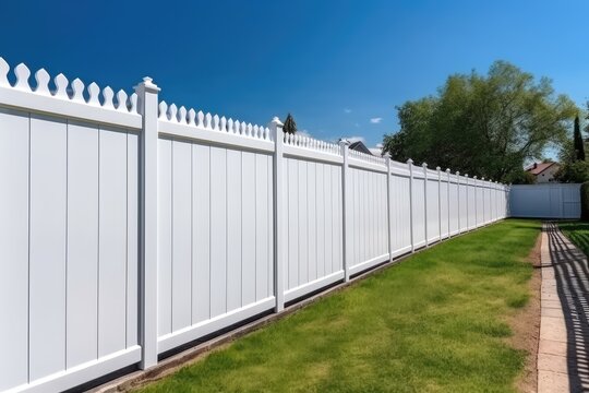 White Vinyl Fence Fencing Of Private Property, AI