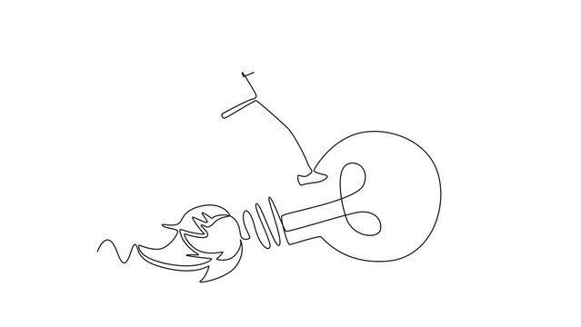 Self drawing animation of productivity boosting concept. Full length animation illustration. High quality 4k footage.