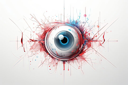 Abstract Eye Illustrations. AI technology generated image