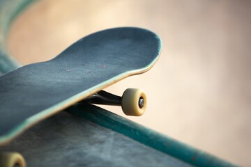 Closeup shot of a skateboard
