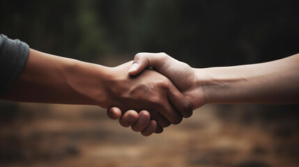 Unity in Hand: Handshake Joining Hands Together Concept - Captivating Stock Image for Sale