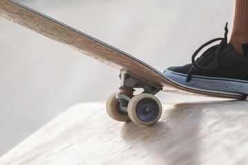Skateboarding, extreme sports themed photograph with a beautiful natural light © Marcin Kilarski/Wirestock Creators