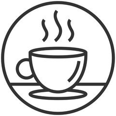 Coffee logo design for coffeeshop or cafe. Espresso or cappuccino vector sign. Creative black and white logotype