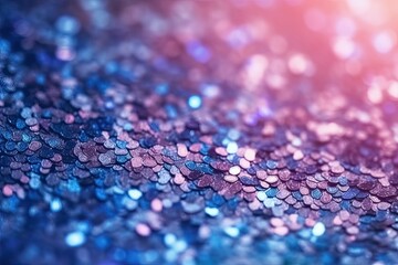 Fototapeta premium Sparkling Indigo: Abstract Glitter Design with Shades of Purple and Blue (Generative AI)