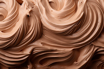 Chocolate ice cream background. AI technology generated image