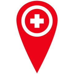 Obraz premium medical location pin, directions map, flat design