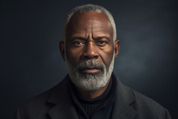 Fototapeta premium Generative ai portrait collage of serious mature middle aged man looking in camera