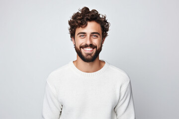 Generative AI picture image of attractive confident young businessman guy hot model appearance isolated background