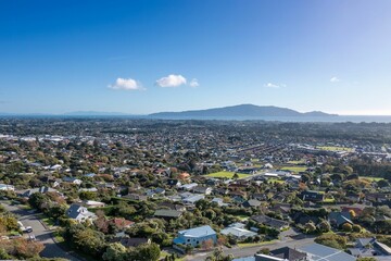 Aerial shot of Waikanae in New Zealand