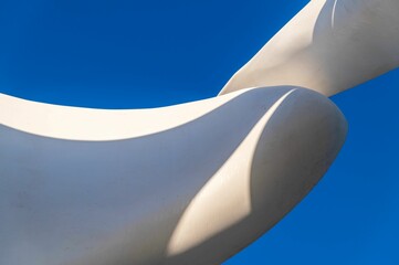 White abstract curves with shadows