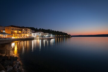 Obraz premium Pylos, Greece by night