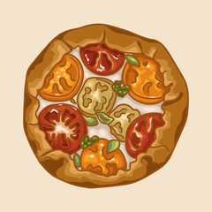 Tomato galette. Popular types of galettes.