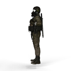 Fototapeta premium 3D rendering of a soldier on a white background