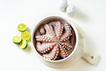 fresh octopus in the kitchen. ready to cook
