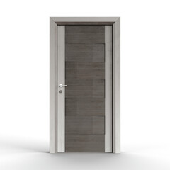3D rendering of a modern front door isolated on a white background.